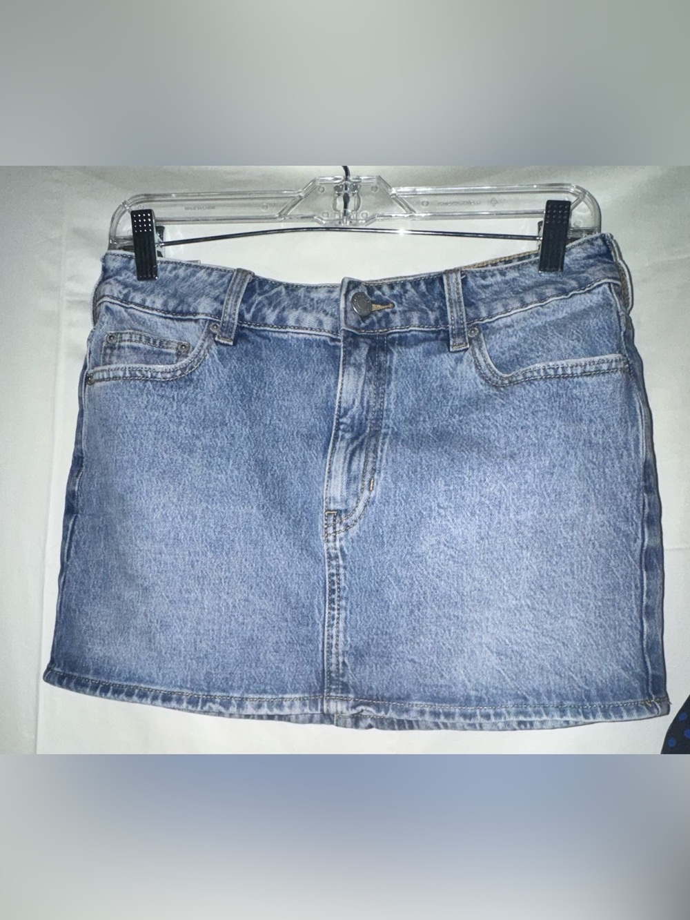 Pacsun Women's Bella Stretch Medium Indigo Mid Rise Jean Mini Skirt